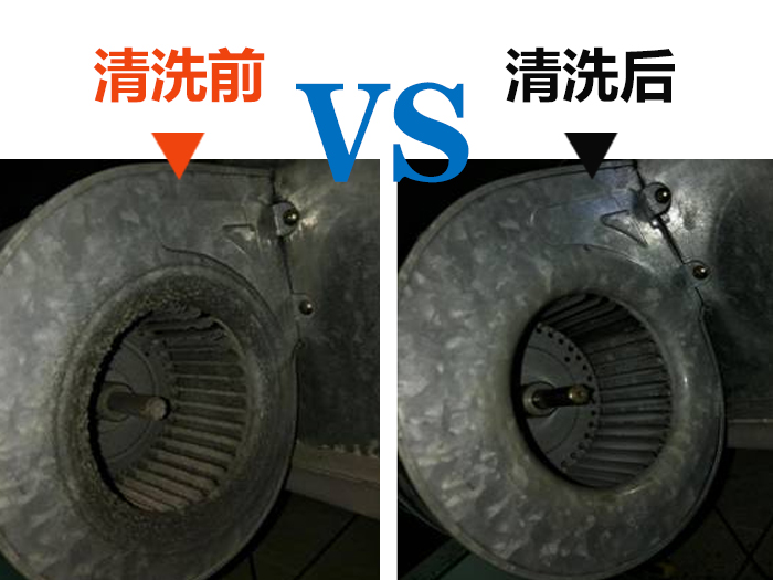 中陽(yáng)空調(diào)風(fēng)輪清洗前后